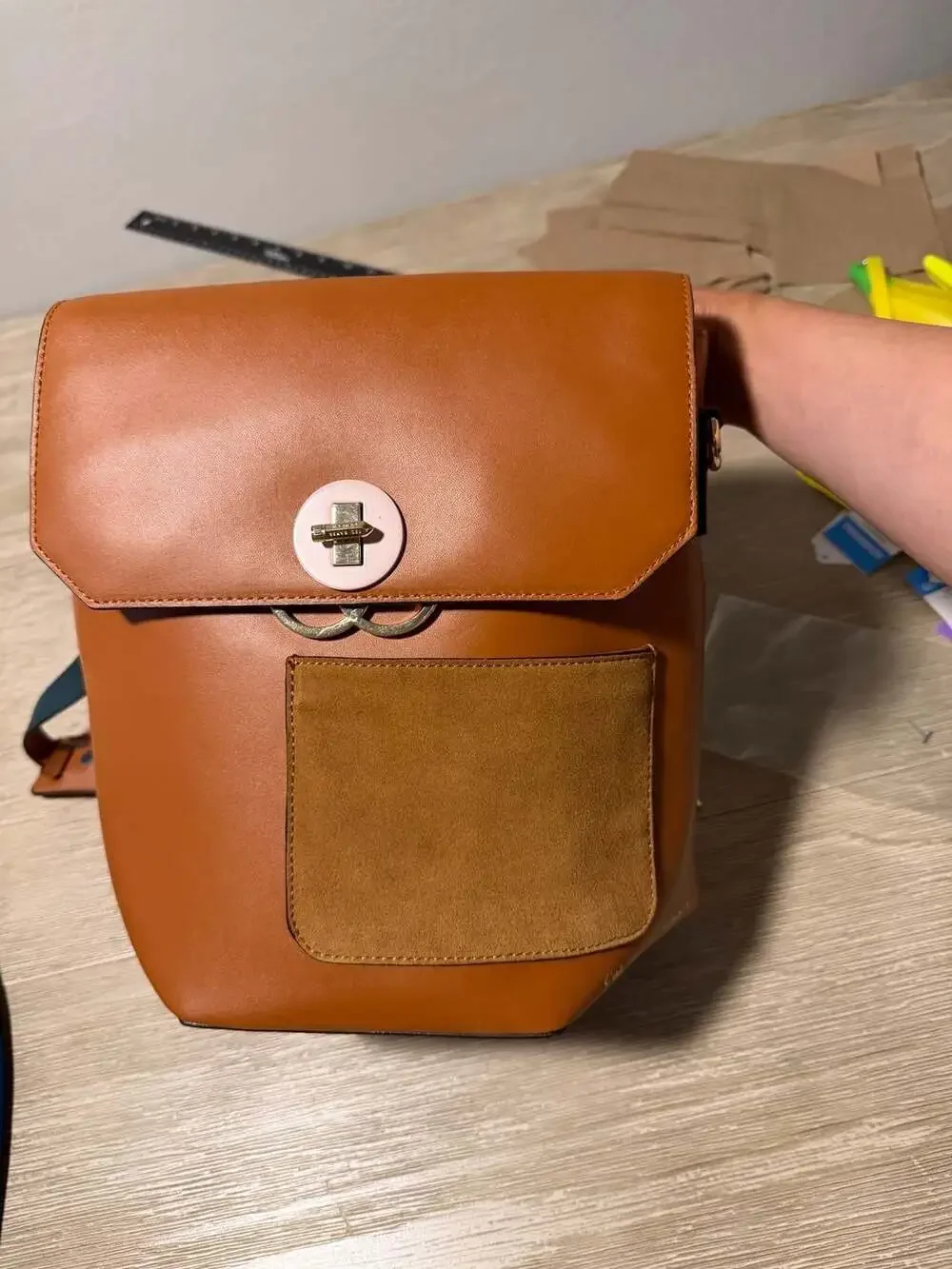 Ted Baker London Col. By Numbers Leather and Suede Panel Backpack